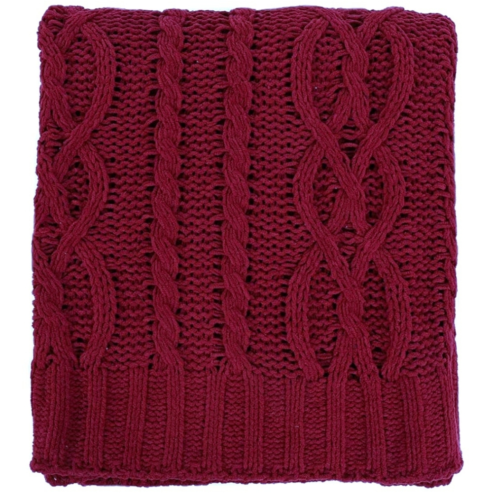 Knitted Chenille Throw Blanket - 50"x60"